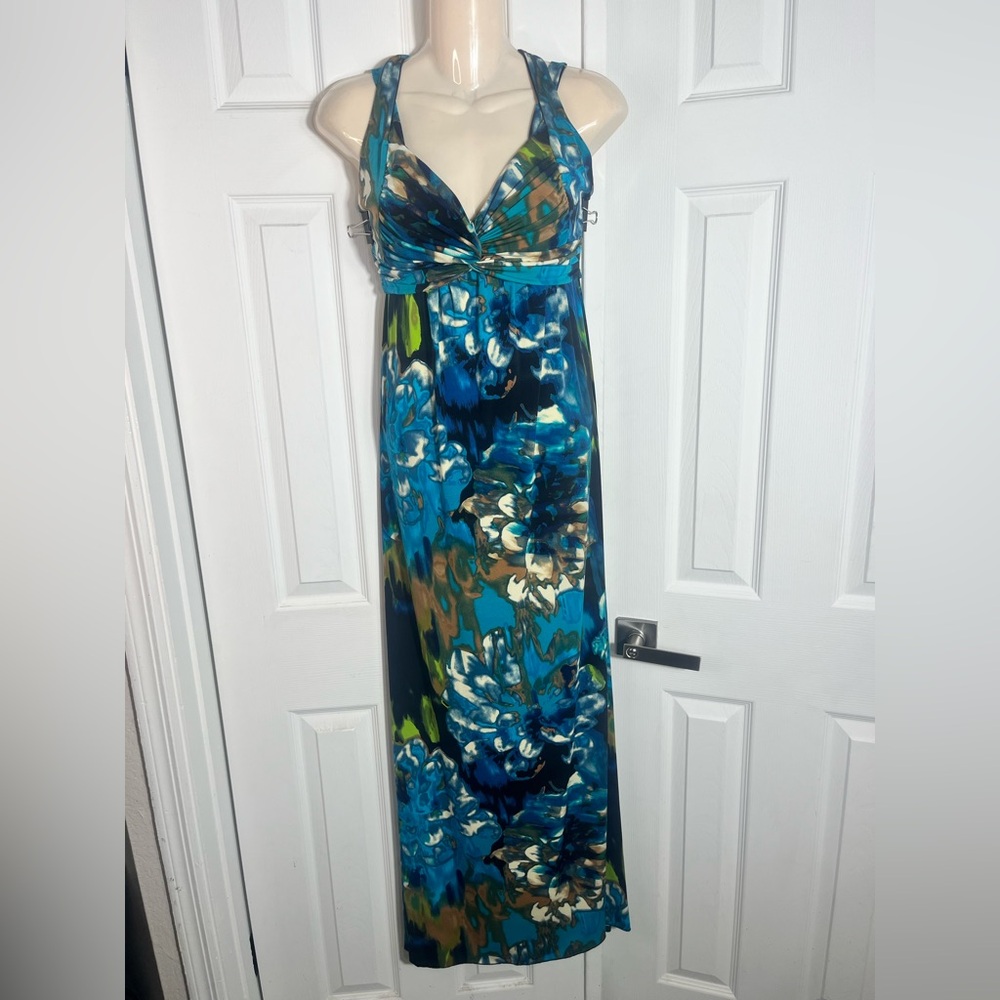 Speechless Blue and Green Floral Maxi Dress
